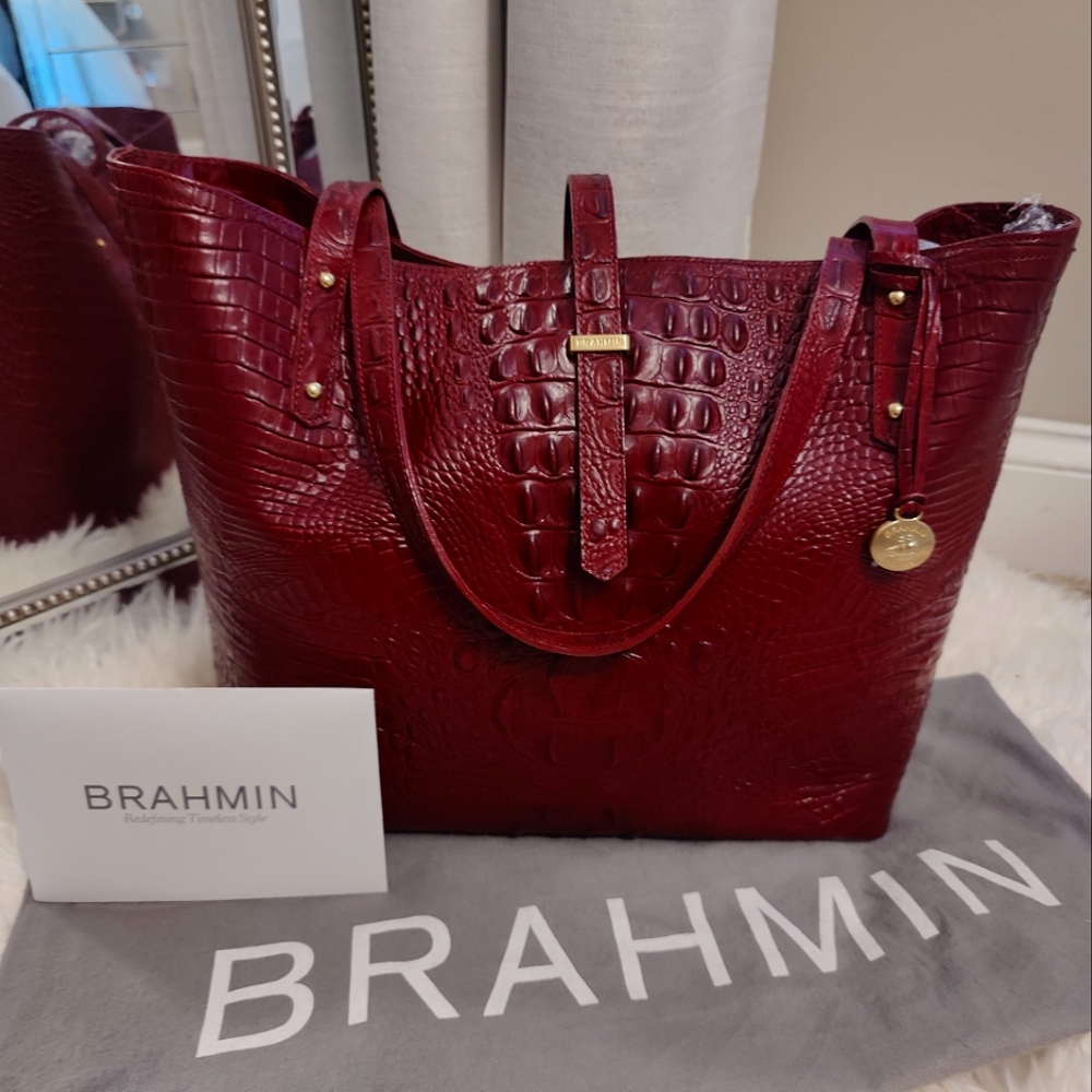 Brahmin All Day Tote  Carmine Red Melbourne